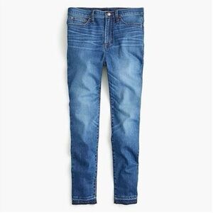 J. Crew 10” High Rise Toothpick Italian Eco Jean Letdown Hem Bright Indigo 32T